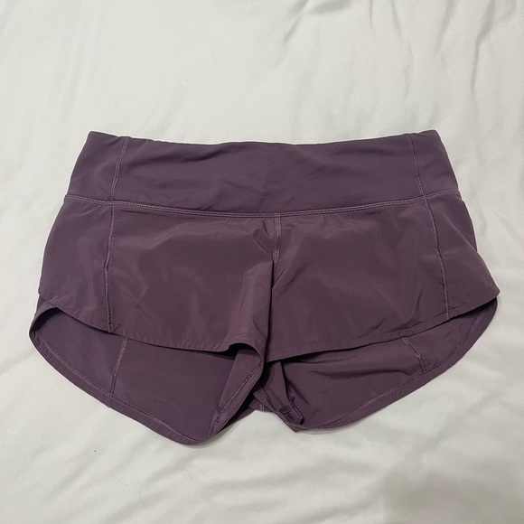 Purple lululemon speed up shorts sz4 - Picture 2 of 4